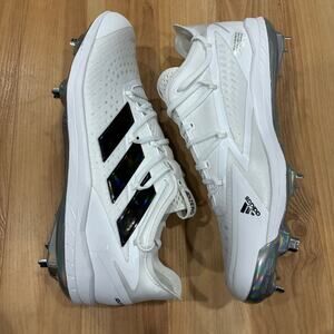 Adidas Adizero Afterburner 8 Apex White Black Baseball Cleats FY3862, Men's 15